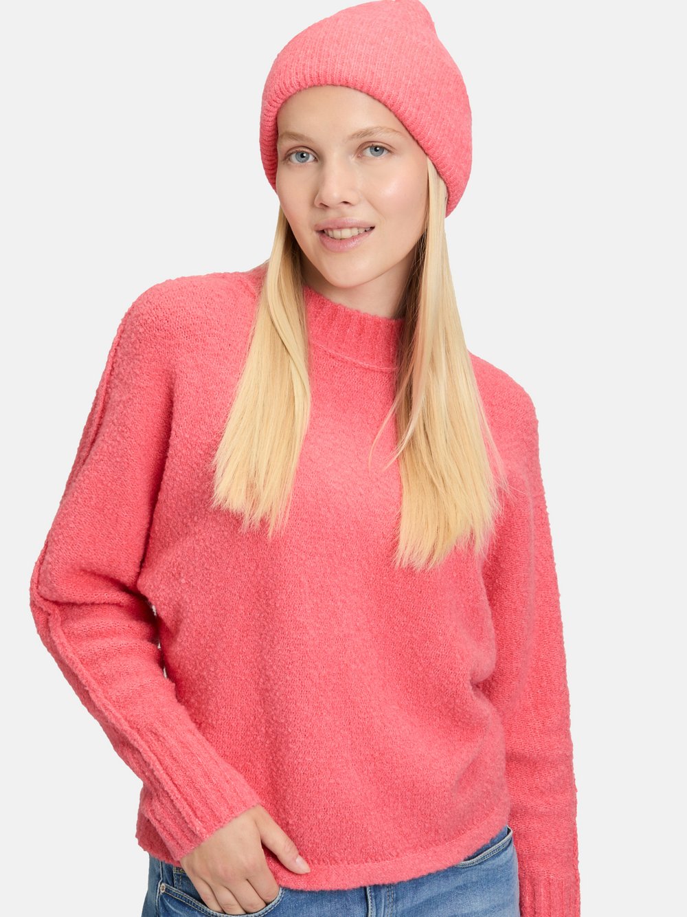 Cartoon Strickmütze Damen rosa, ONE SIZE