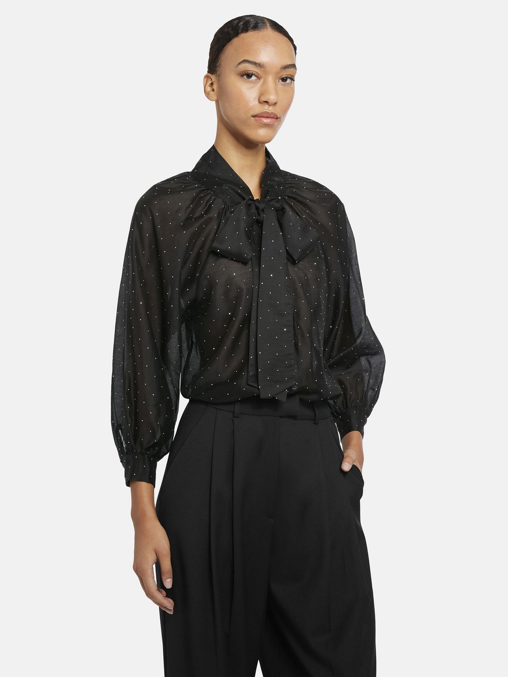 Nicowa Bluse Damen Lyocell schwarz, 38