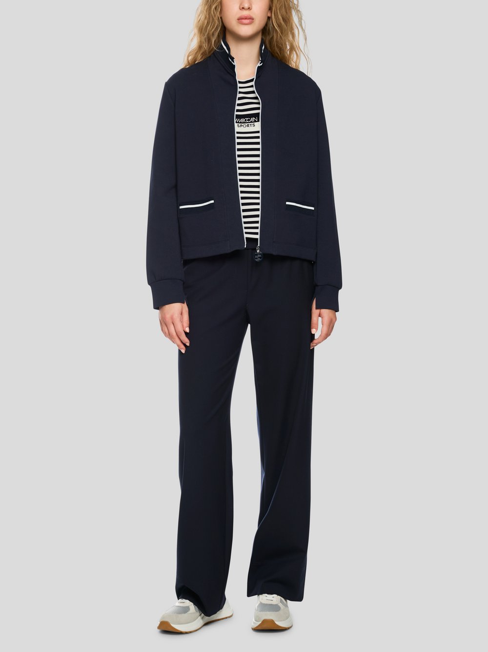 Thumbnail - Marc Cain Jacke Damen Baumwolle blau gemustert, 42