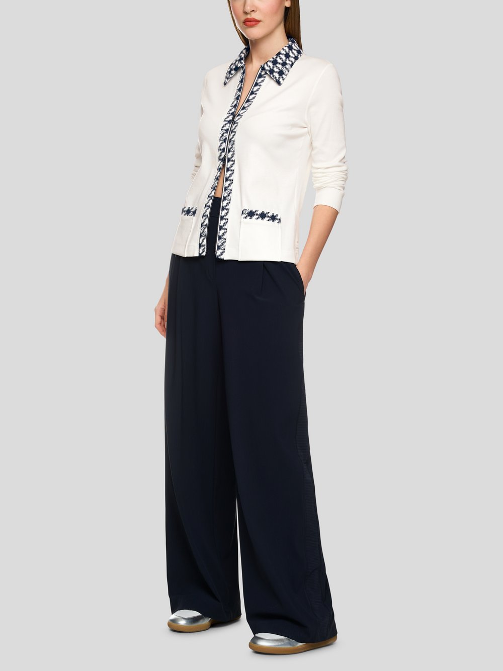 Marc Cain Jacke Damen Baumwolle weiß gemustert, 36