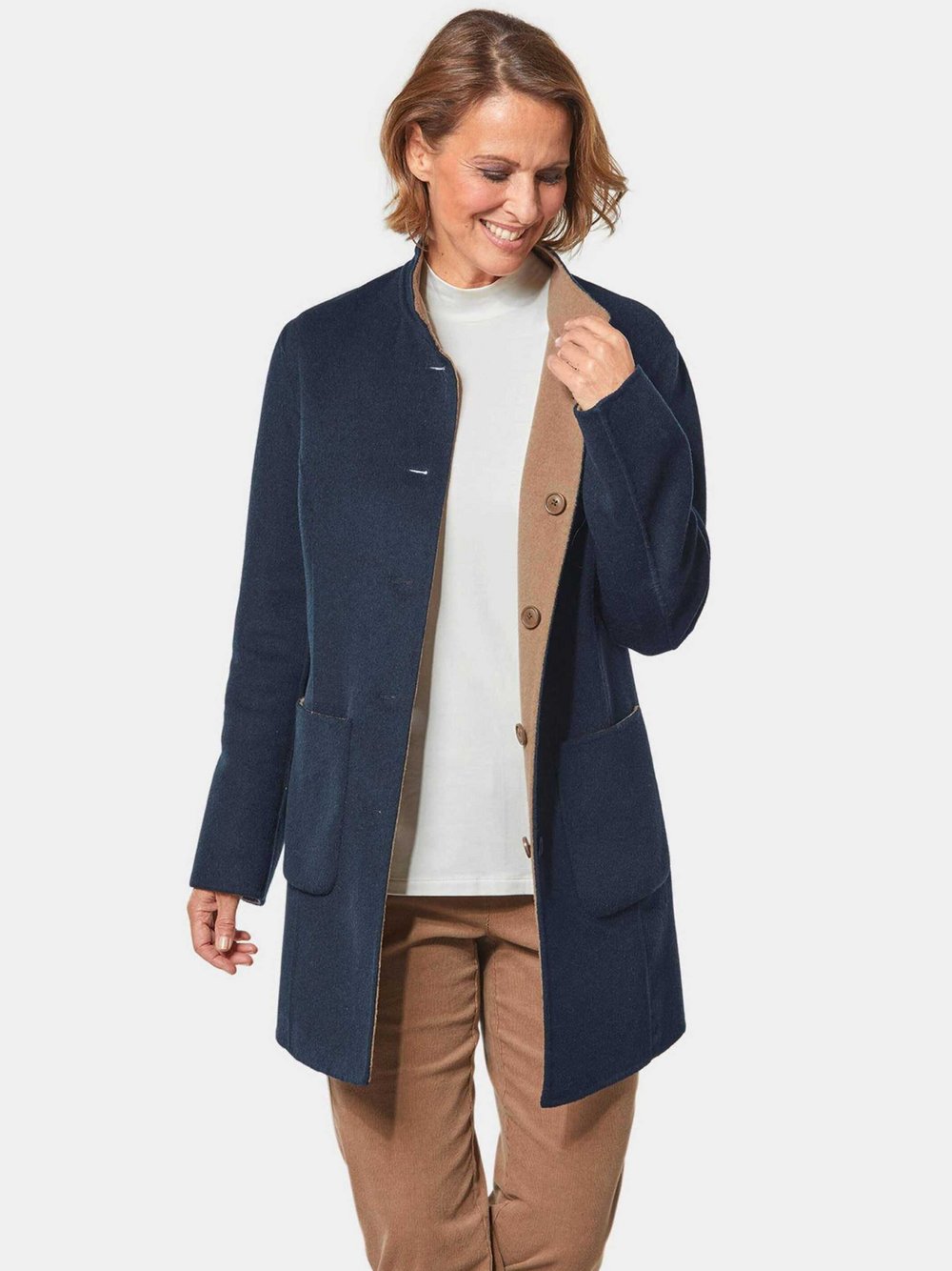Goldner Wendemantel Damen blau, 44