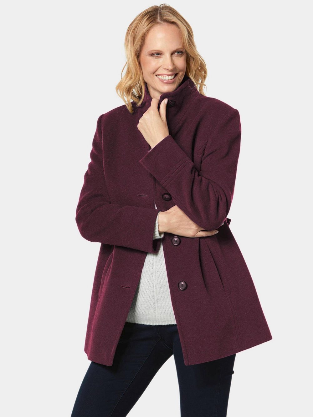 Goldner Wolljacke Damen lila, 46