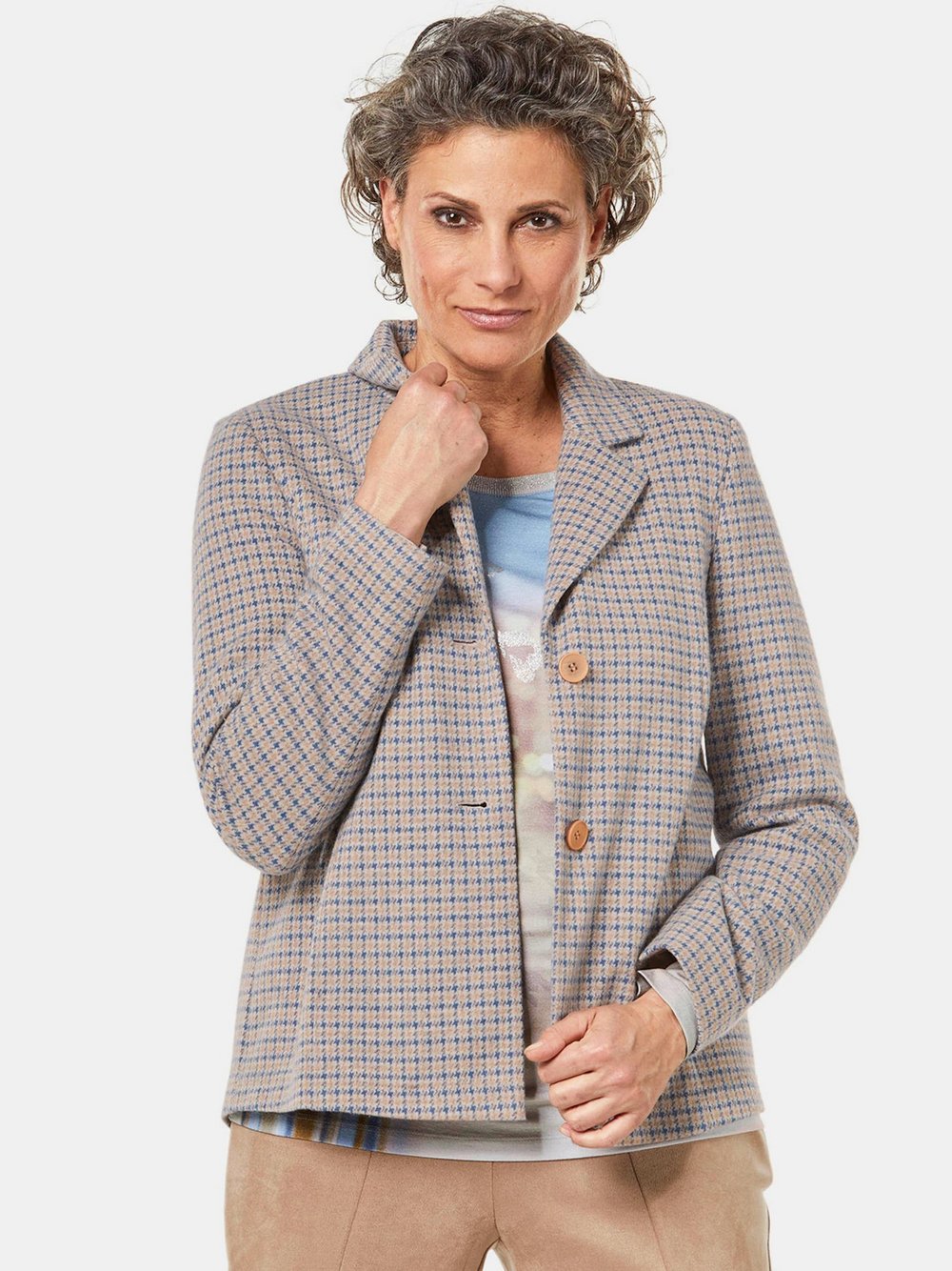 Thumbnail - Goldner Indoorjacke Damen braun strukturiert, 44