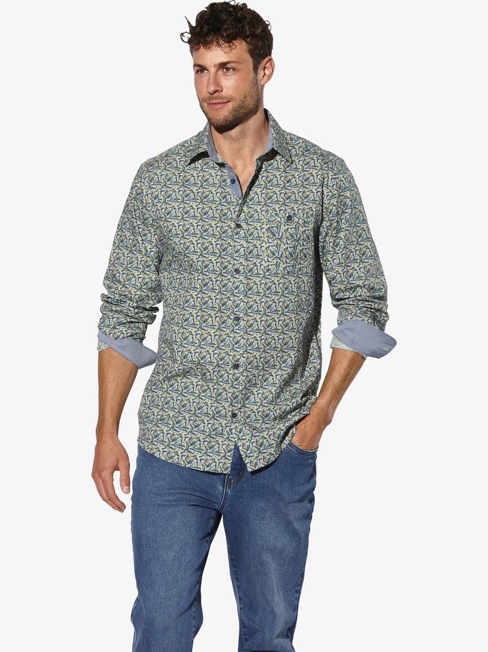 Thumbnail - BABISTA Hemd Herren Regular Fit Baumwolle mehrfarbig gemustert, XXL