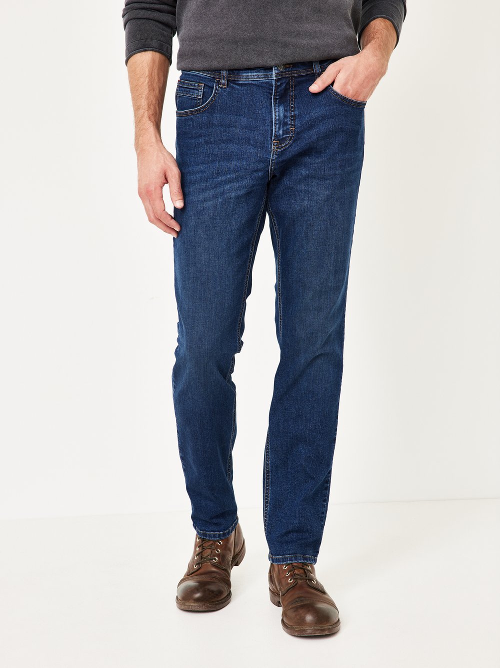 Paddock`s 5-Pocket Jeans Herren Baumwolle blau, 34-32