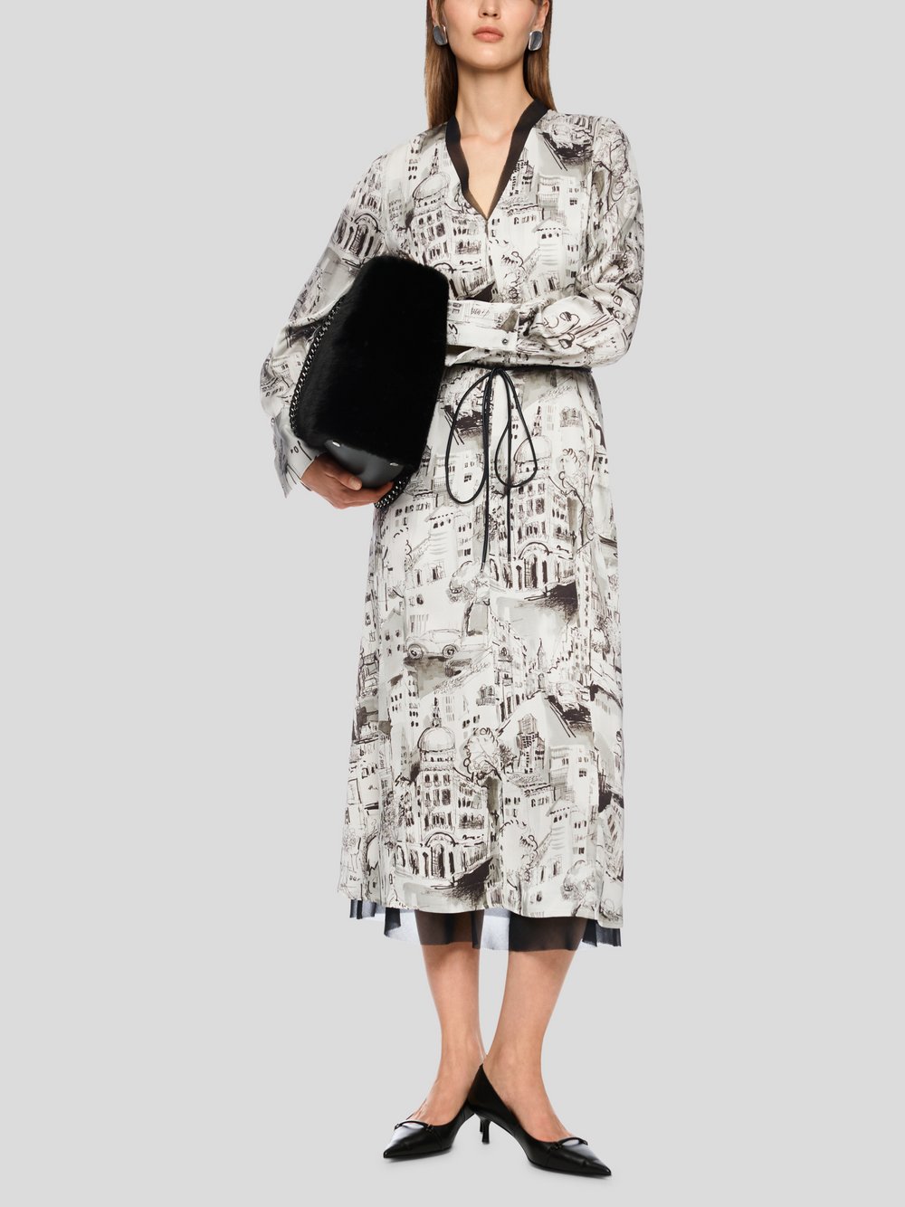 Thumbnail - Marc Cain Kleid Damen Viskose grau gemustert, 44
