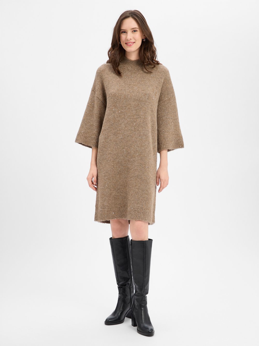 Opus Strickkleid mit Wolle Damen braun meliert, 40