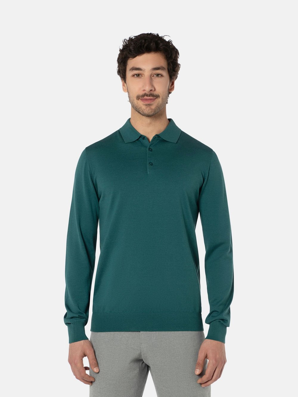 Thumbnail - Benvenuto Poloshirt Herren Baumwolle grün, L