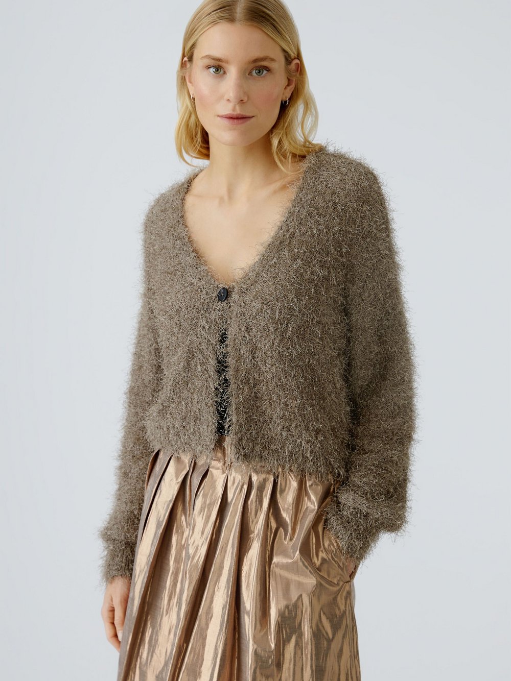 Oui Strickjacke Damen braun, 36