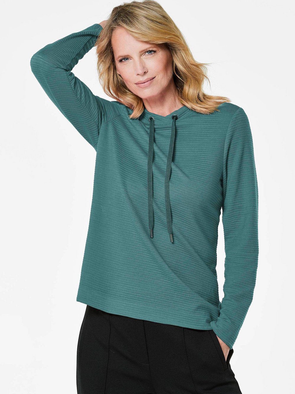 Thumbnail - Goldner Sweatshirt Damen grün, 48