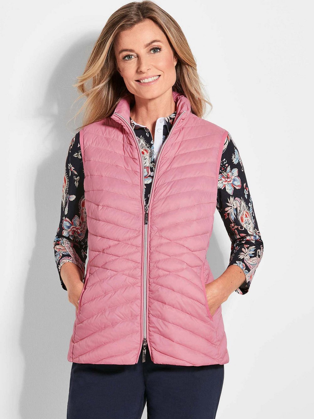 Goldner Steppweste Damen Polyamid rosa, 42