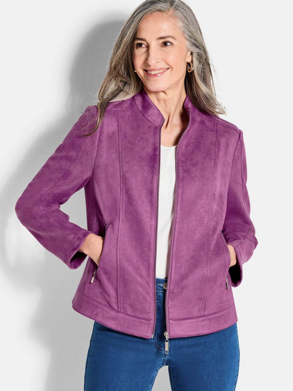 Thumbnail - Goldner Blouson Damen lila, 40
