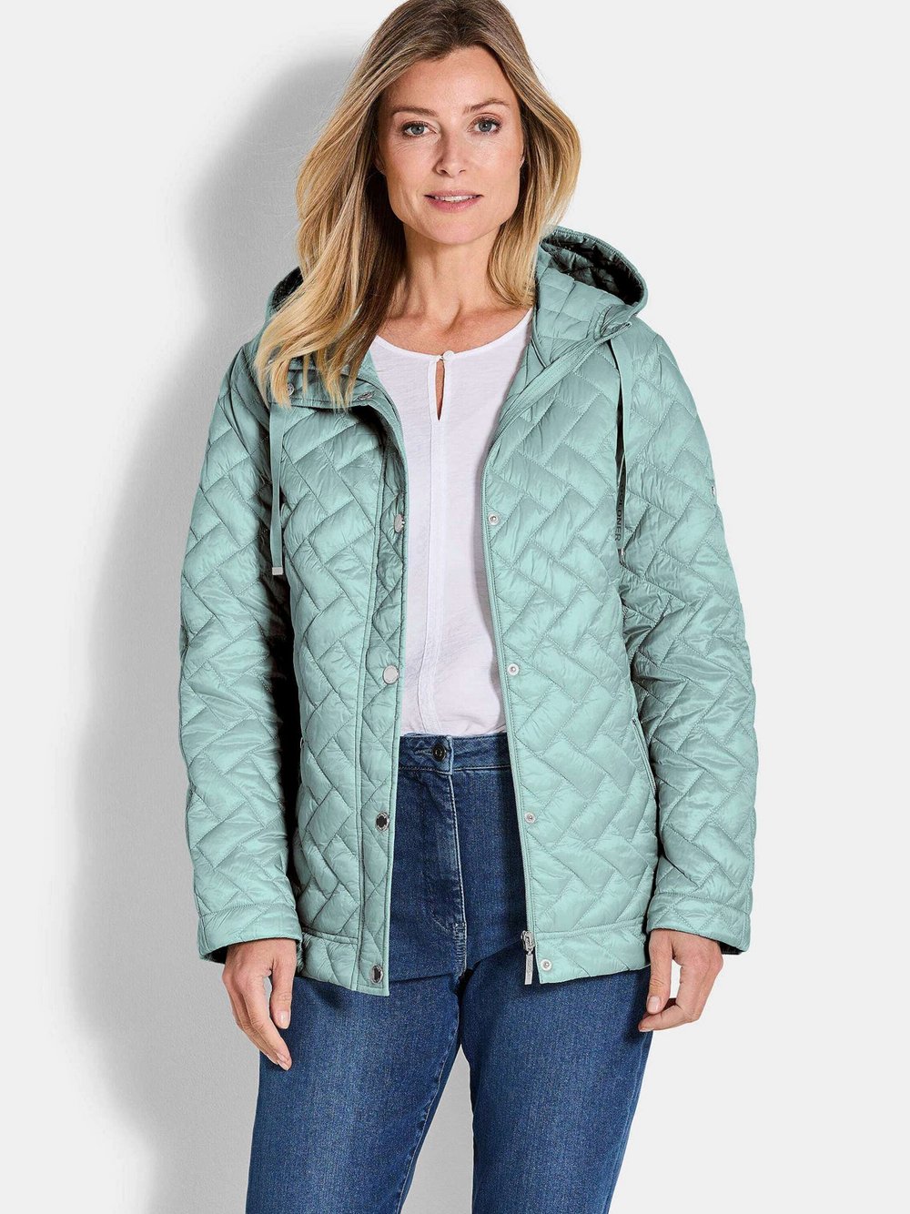 Goldner Steppjacke Damen Polyamid grün, 46