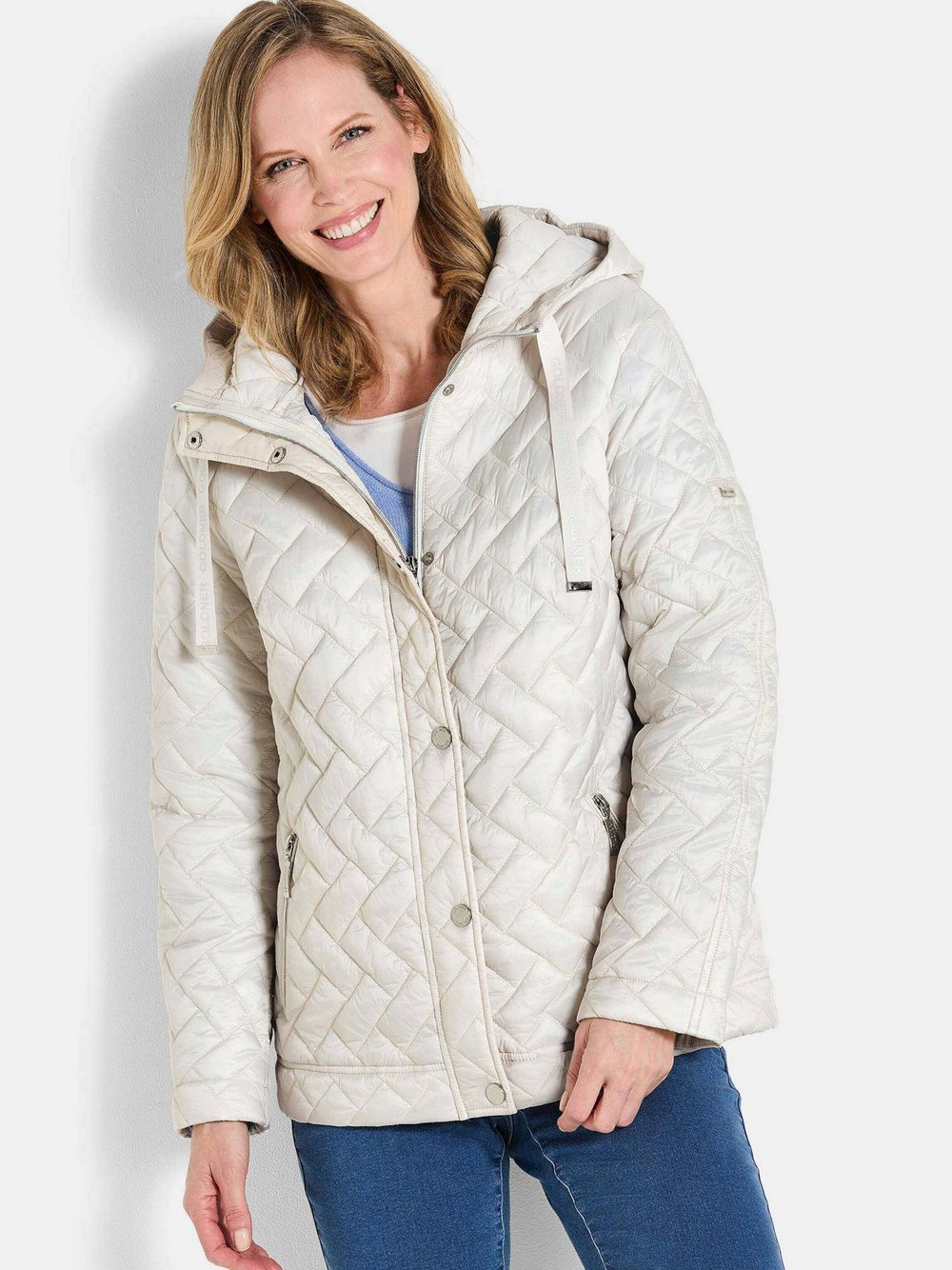 Goldner Steppjacke Damen Polyamid braun, 54