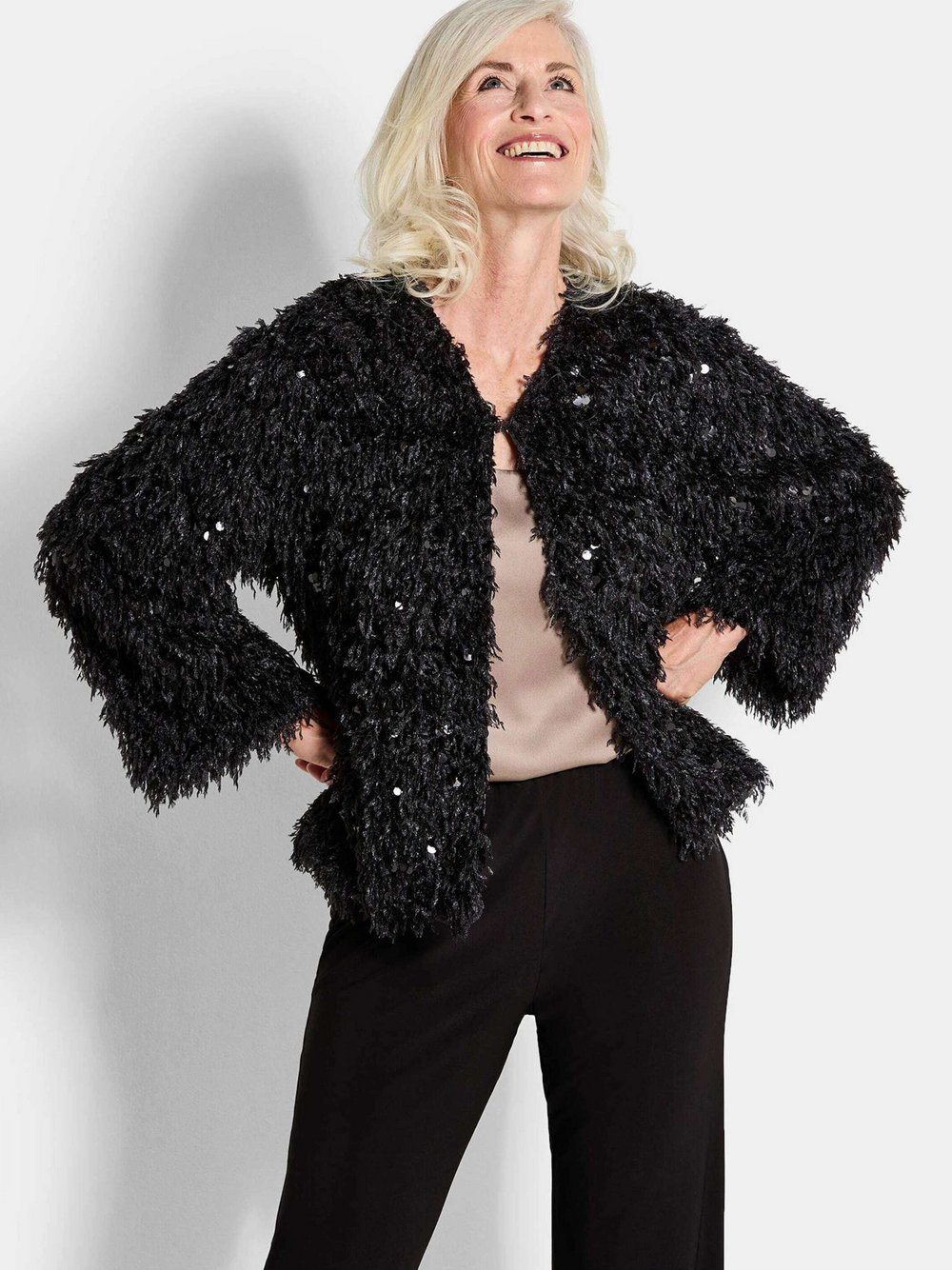 Thumbnail - Goldner Jacke Damen schwarz, 40