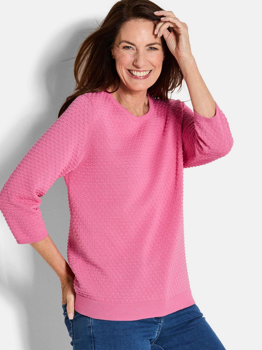 Goldner Strickpullover Damen Baumwolle pink, 40