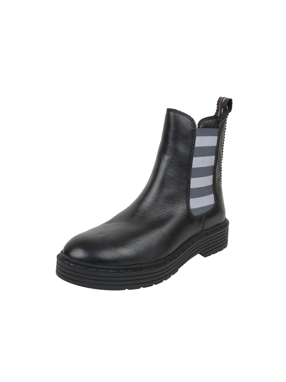 Thumbnail - Crickit Chelsea-Boots Damen Leder schwarz gestreift, 36