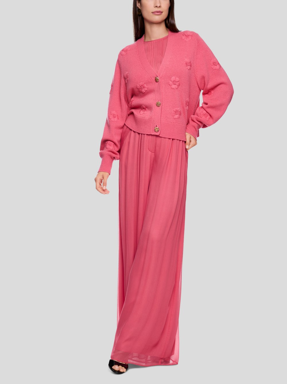 Marc Cain Cardigan Damen Schurwolle rosa gemustert, 44