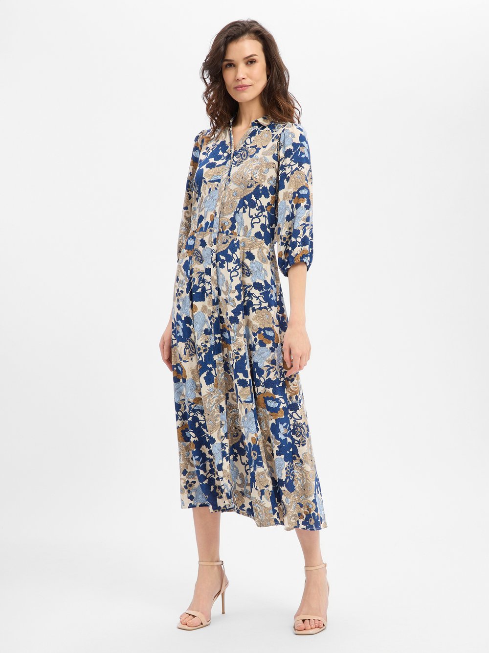 soyaconcept® Kleid Damen Viskose (100%) blau gemustert, L