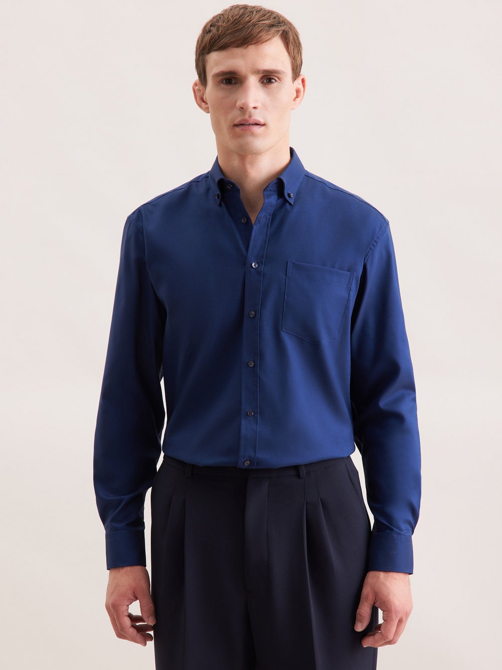 Seidensticker Business Hemd Herren Comfort Fit Baumwolle blau, 43