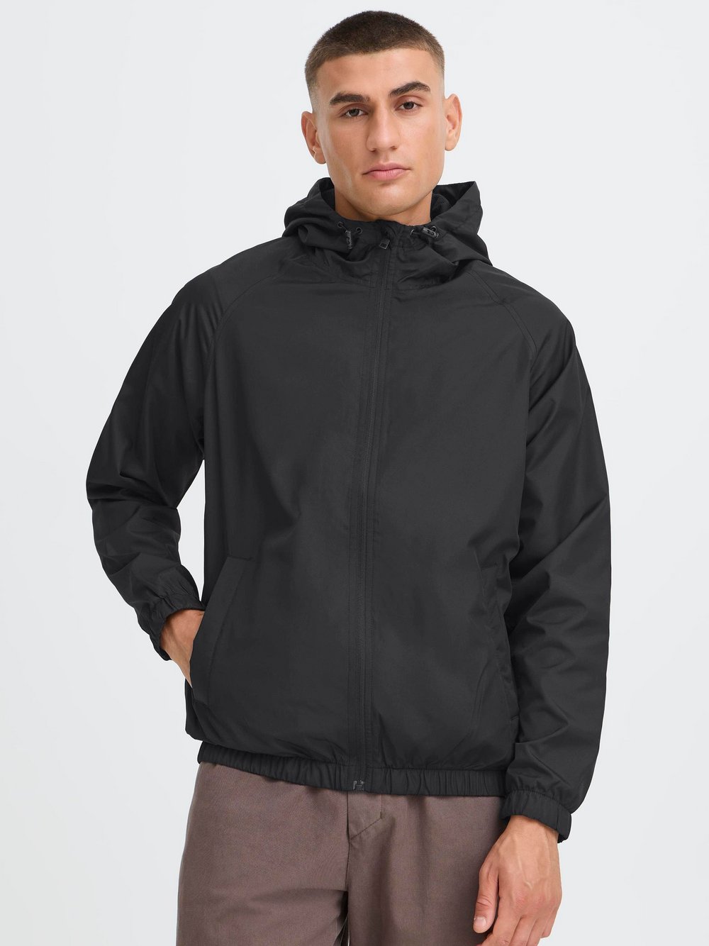 Thumbnail - Solid Windbreaker Herren schwarz, XXL