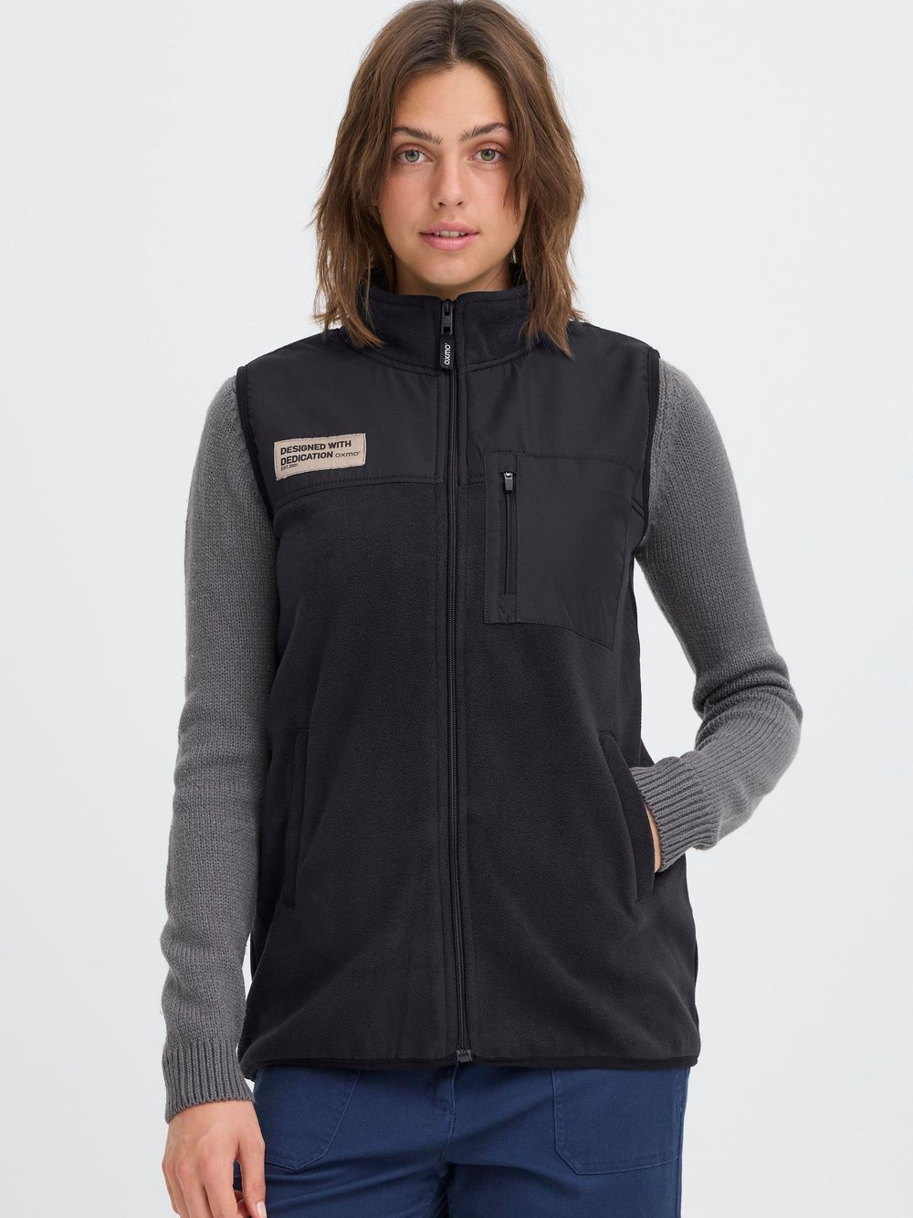 OXMO Fleeceweste Damen schwarz, M