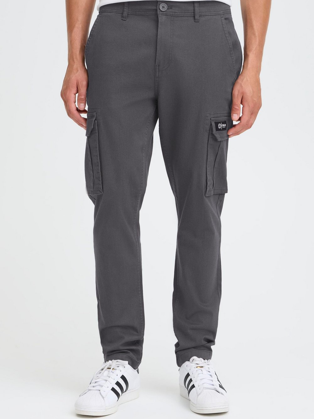 Solid Cargohose Herren Baumwolle grau, 32-32