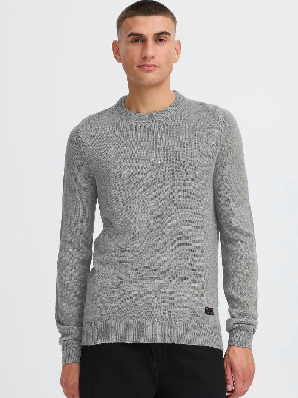 Thumbnail - Solid Strickpullover Herren grau, S