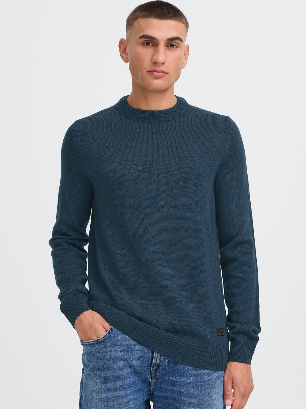 Thumbnail - Solid Strickpullover Herren blau, S