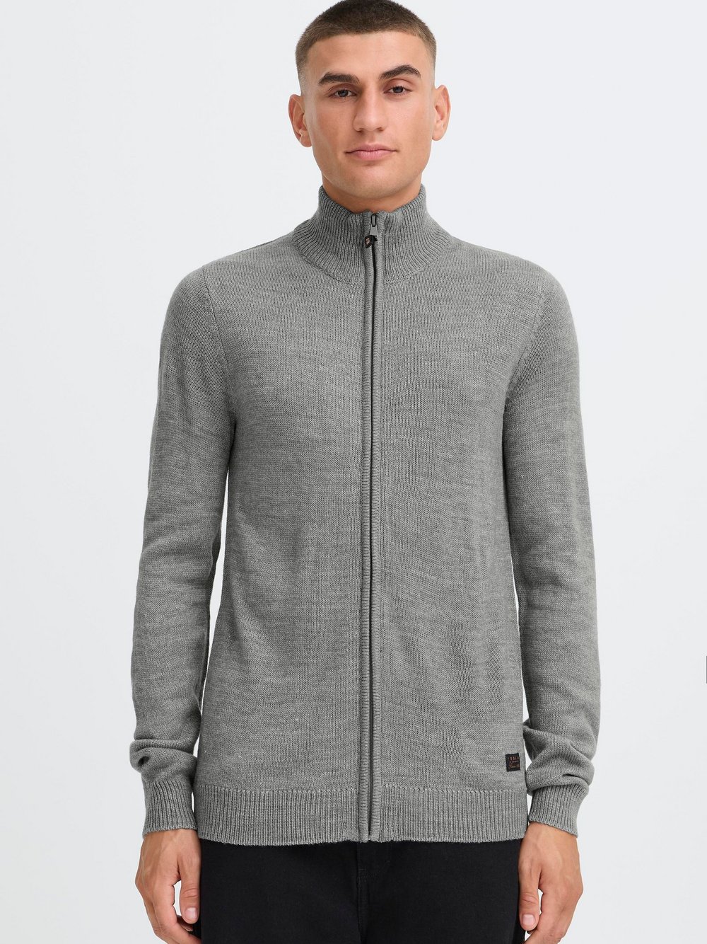 Thumbnail - Solid Strickjacke Herren grau, S