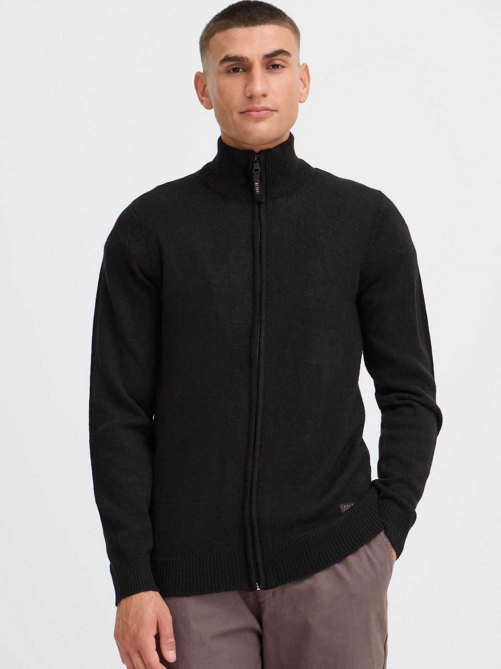 Thumbnail - Solid Strickjacke Herren schwarz, S