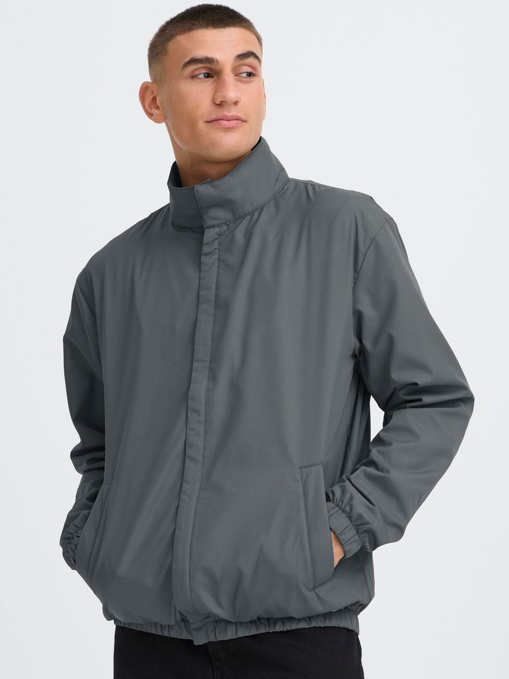 Thumbnail - Solid Windbreaker Herren grau, L