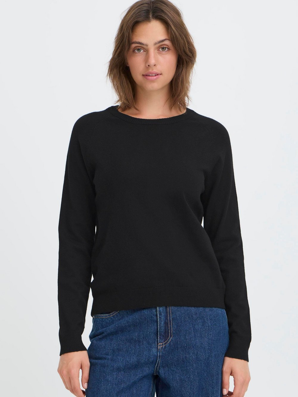 OXMO Strickpullover Damen Viskose schwarz, XS