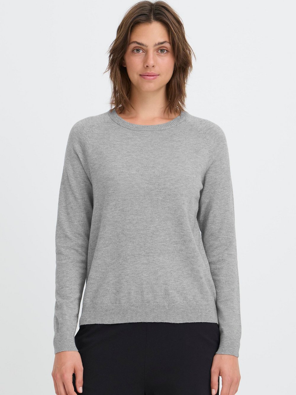 OXMO Strickpullover Damen Viskose grau, M