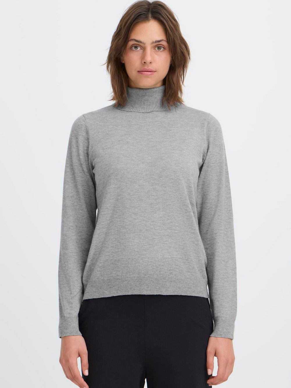 Thumbnail - OXMO Rollkragenpullover Damen Viskose grau, L