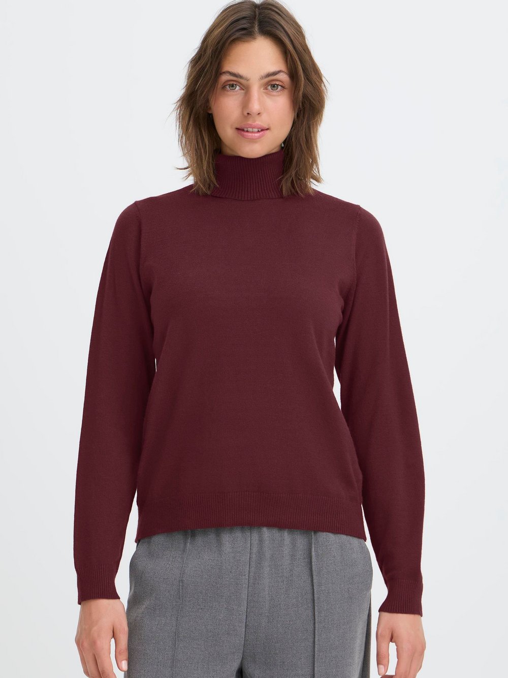 Thumbnail - OXMO Rollkragenpullover Damen Viskose rot, XL