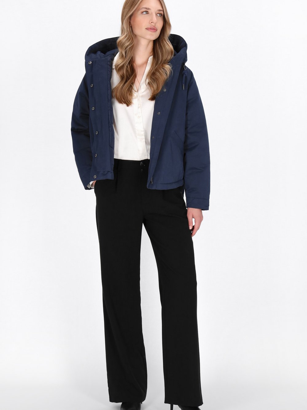 Dreimaster Jacke Damen Baumwolle blau, XS