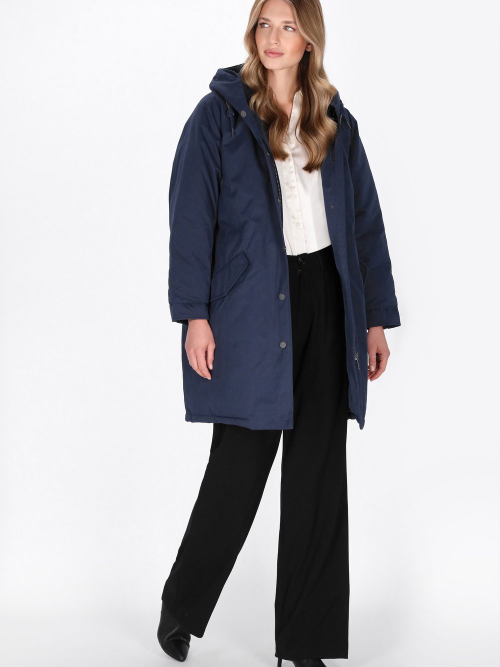 Dreimaster Parka Damen Baumwolle blau, M