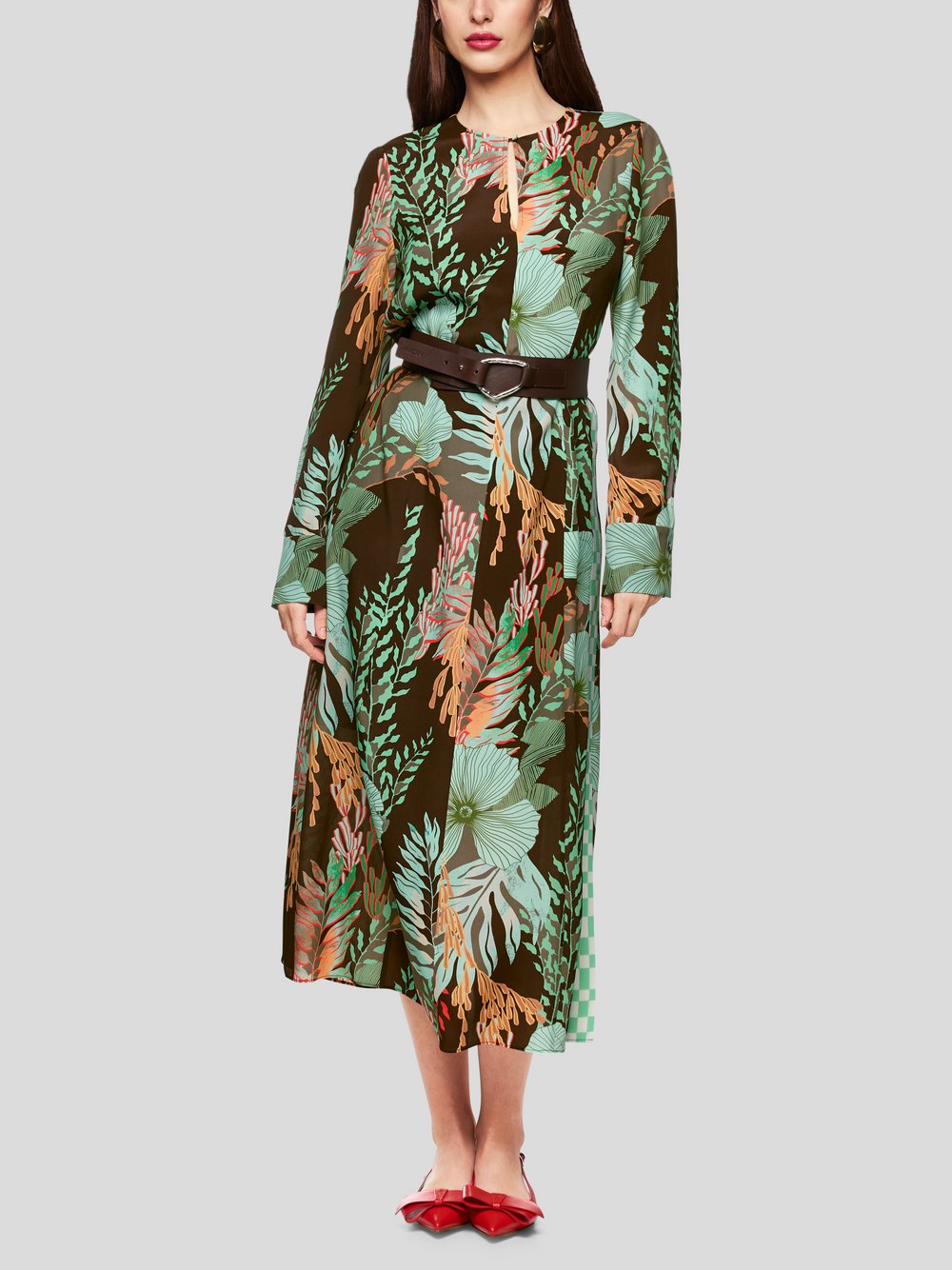 Thumbnail - Marc Cain Kleid Damen Viskose braun gemustert, 38