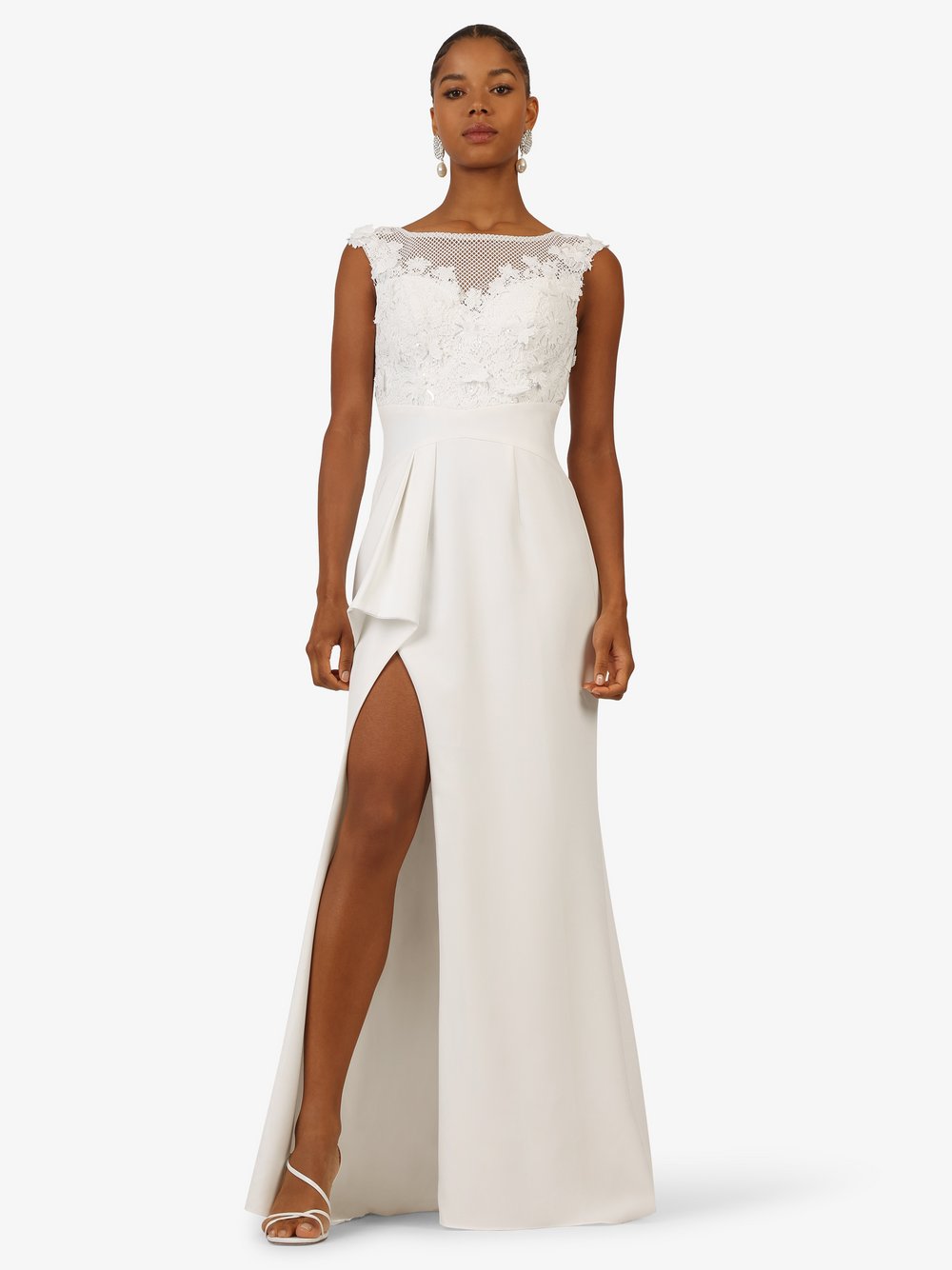 Thumbnail - Kraimod Abendkleid Damen weiß gemustert, 36