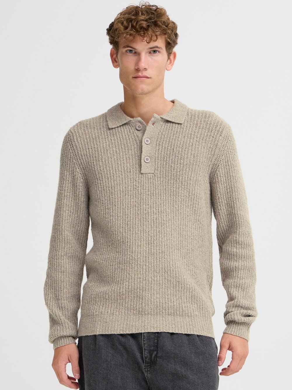 CASUAL FRIDAY Strickpullover Herren Viskose beige, S