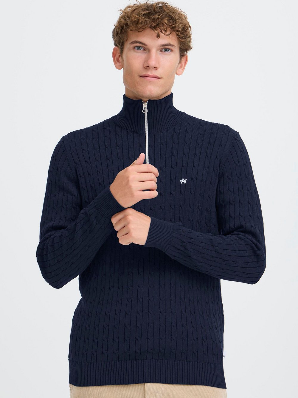 Kronstadt Troyer Herren Baumwolle blau meliert, XL
