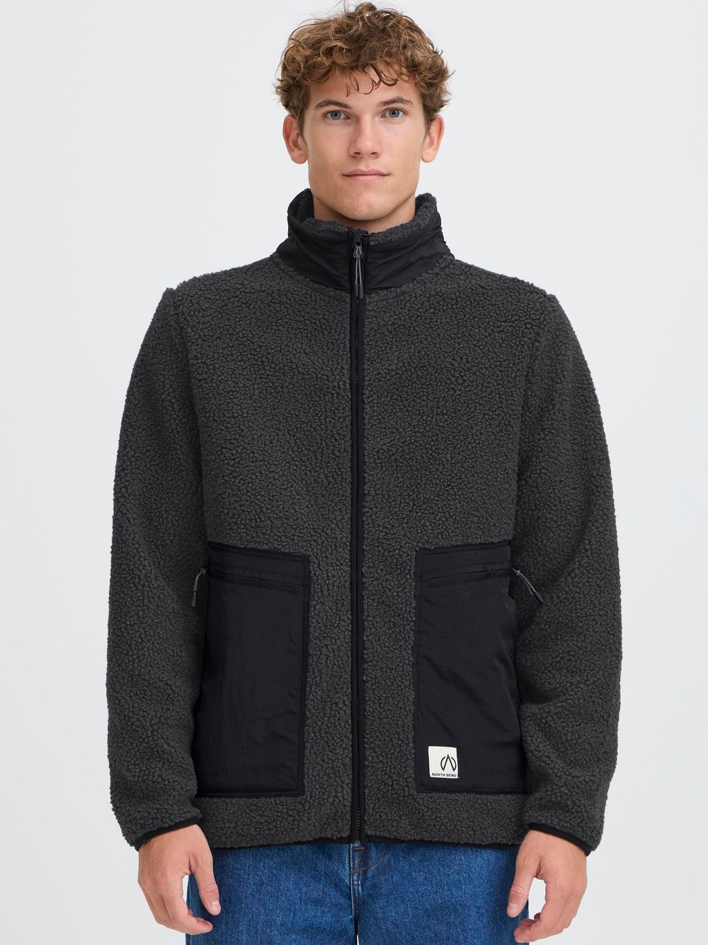 North Bend Plüschjacke Herren grau, S
