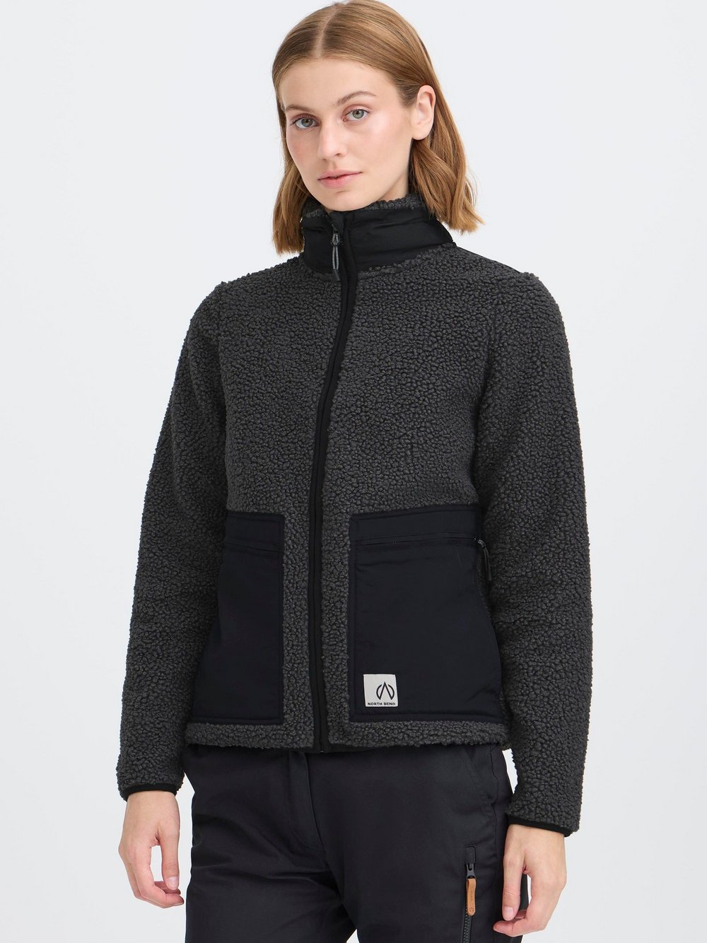 Thumbnail - North Bend Plüschjacke Damen grau, 42