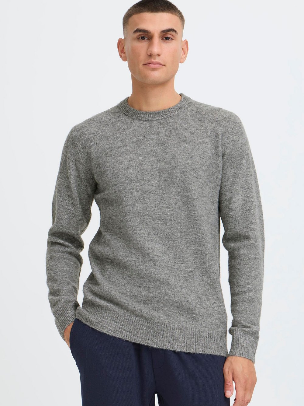 Indicode Strickpullover Herren grau meliert, XXXL