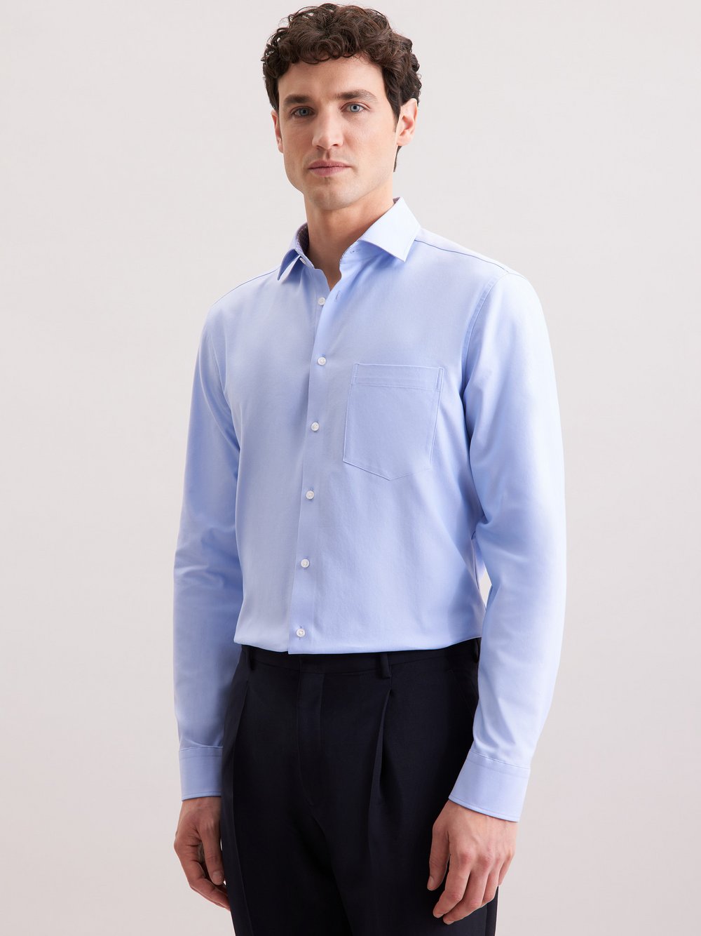 Seidensticker Performance-Hemd Herren Regular Fit Baumwolle blau, 41