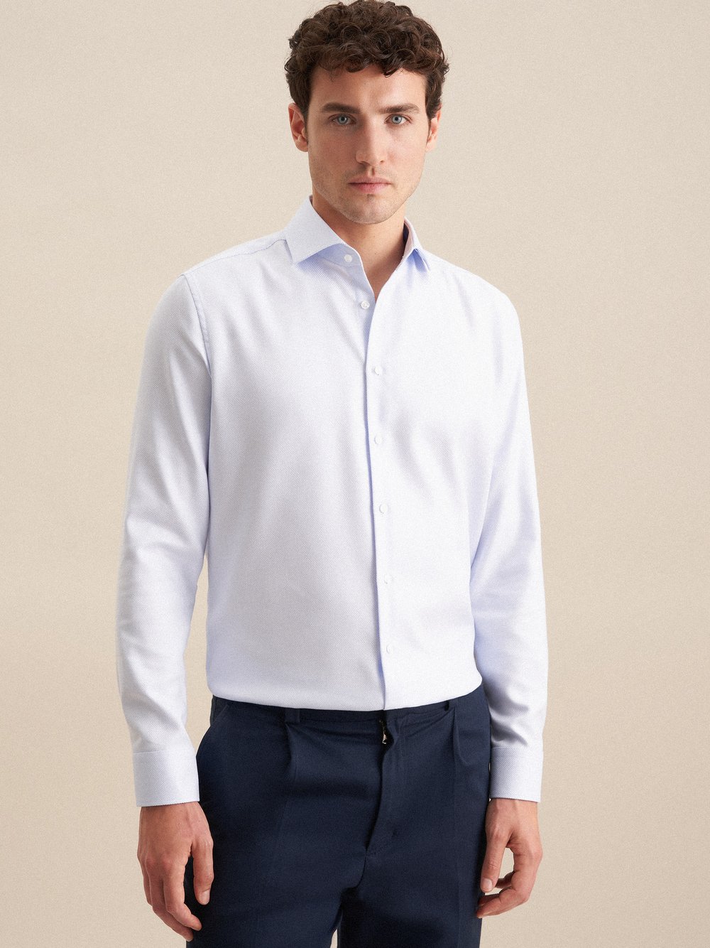 Seidensticker Business Hemd Herren Comfort Fit Baumwolle blau strukturiert, 40