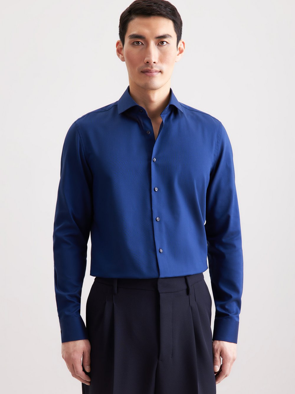 Seidensticker Business Hemd Herren Slim Fit Baumwolle blau, 45