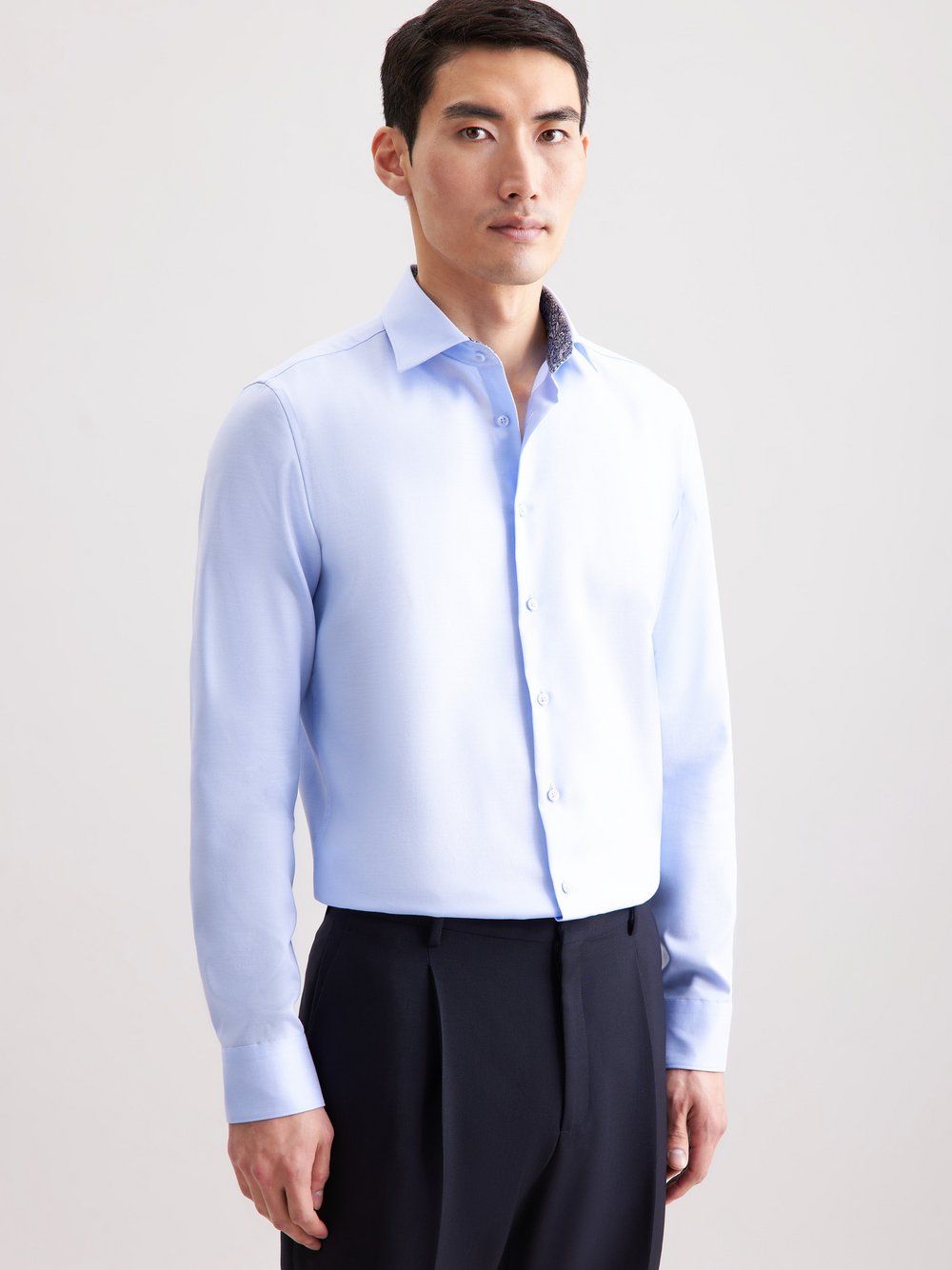 Seidensticker Business Hemd Herren Slim Fit Baumwolle blau, 43