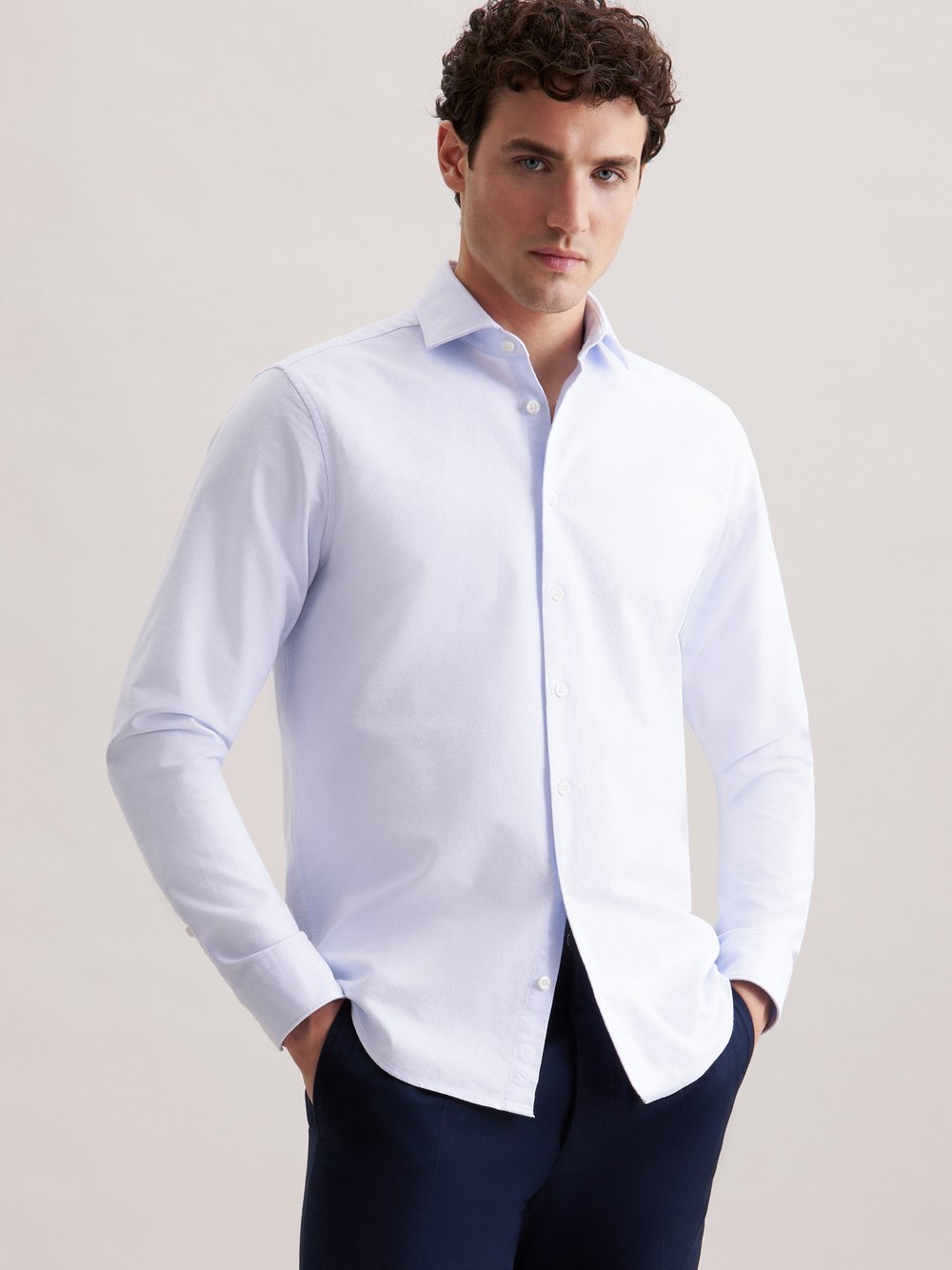 Thumbnail - Seidensticker Casual Hemd Herren Regular Fit Baumwolle blau, 43